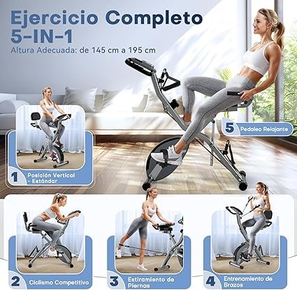 Opiniones VANNECT Bicicleta Estática Plegable con Respaldo y 16 Niveles de Resistencia - Descubre la mejor opción para mantenerte en forma desde la comodidad de tu hogar. ¡Aprovecha los 16 niveles de resistencia para personalizar tu entrenamiento!
