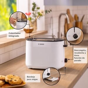 Opiniones Bosch - Tostadora MyMoment 2 ranuras Recalienta Descongela