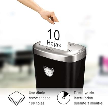 Opiniones Fellowes 53C - Destructora trituradora de papel, corte en partículas, destruye hasta 10 hojas.