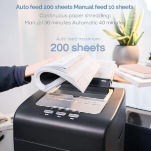 Opiniones iOCHOW Destructora de Papel De Alimentación Automática de 200 Hojas: 60 Minutos Trituradora de Papel Microcorte - Descubre la mejor manera de triturar tus documentos con la eficiente Destructora de Papel iOCHOW. ¡Protege tu información con esta potente herramienta!