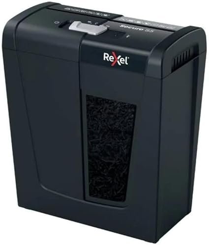 Destructora de Papel Rexel Secure S5 en Tiras - Opiniones, Precio y Características - 6-5 Hojas, P2, 10L Papelera Extraíble - ¡Aprovecha la Oferta!