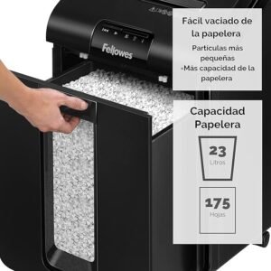 Fellowes AutoMax 100M - Destructora Trituradora de Papel Mini Corte (DIN P-4) - Opiniones y Características - ¡Destruye hasta 100 Hojas de Manera Automática!