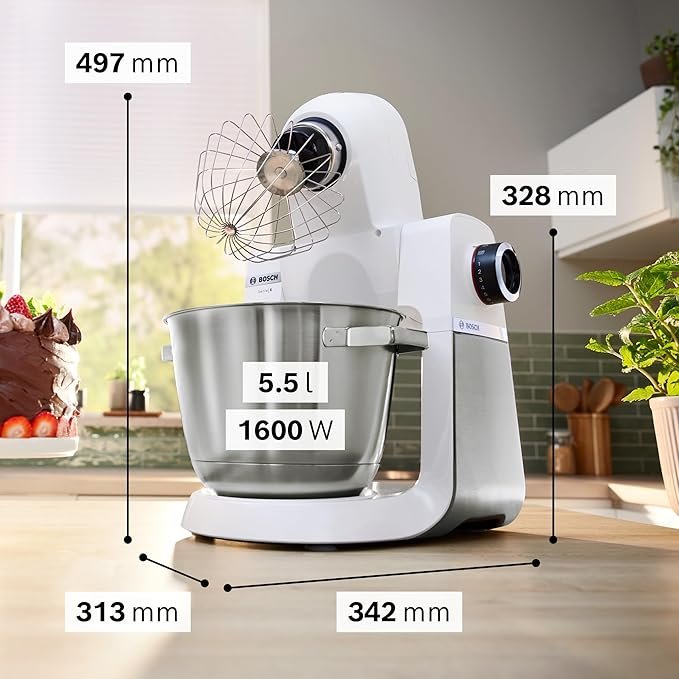 Opiniones Bosch Robot de Cocina Serie 6 1600W Amasado Planetario 3D Set de Pastelería Triturador
