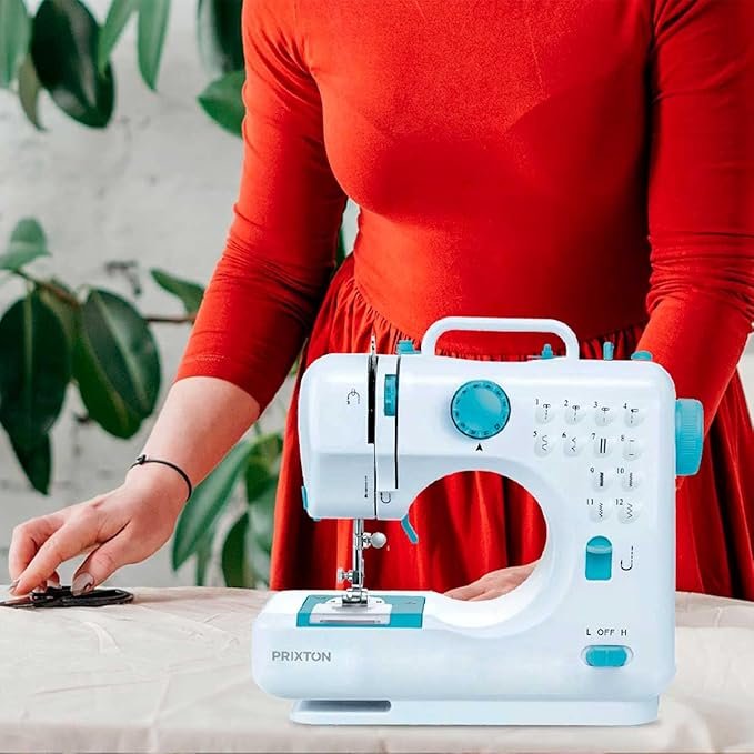 PRIXTON Mini Máquina de Coser Portátil P110 - Opiniones, Cajón para Accesorios, Lámpara y Pedal