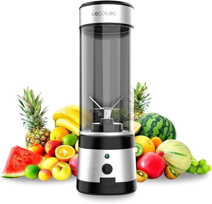 Opiniones Cecotec Batidora de Vaso Portátil Individual Smoothies WanderlustMix USB. 126W, Compacta, Vaso de 400ml - Imagen del Producto