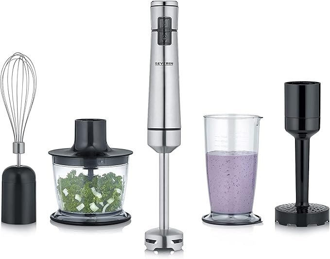 Opiniones SEVERIN Batidora de Manos sin Cable con Set Premium con Multipicadora y Jarra de Mezclas