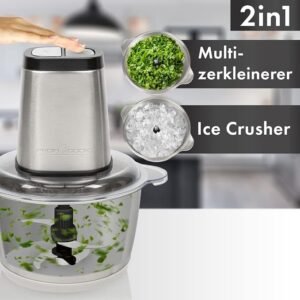 Opiniones ProfiCook PC-MZ 1227 - Picadora eléctrica con función de trituración de hielo, cortador de verduras.