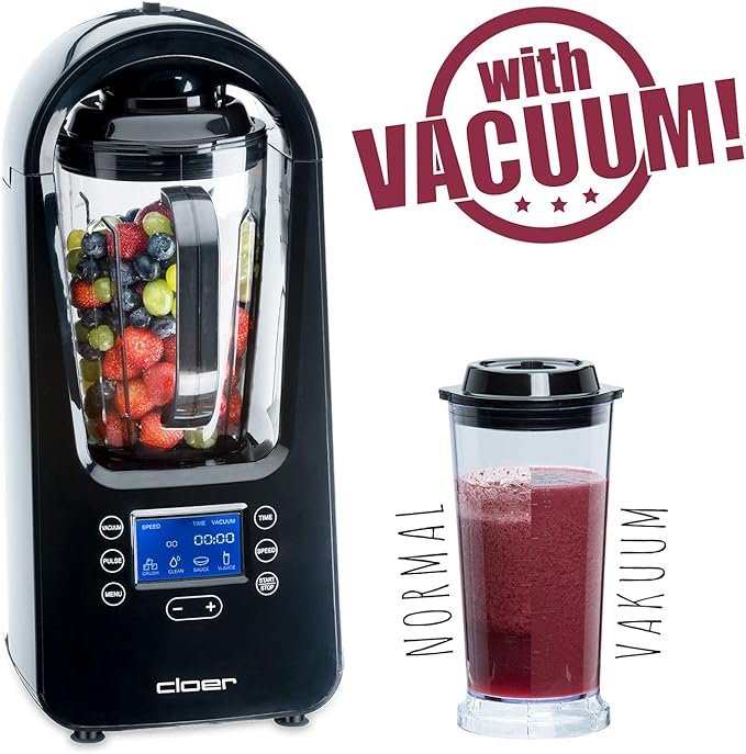 Batidora de vacío Cloer 6980 - Potente motor de 800 vatios y recipiente de 1500 ml incluido - Opiniones 5 estrellas - ¡Haz tus recetas más deliciosas con la batidora de vacío de 21.000 rpm de Cloer!
